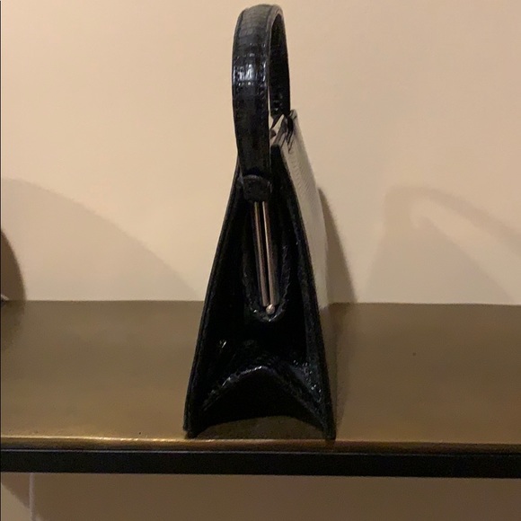 Calvin Klein Snake Embossed Black Patent Lady Bag - Picture 3 of 8